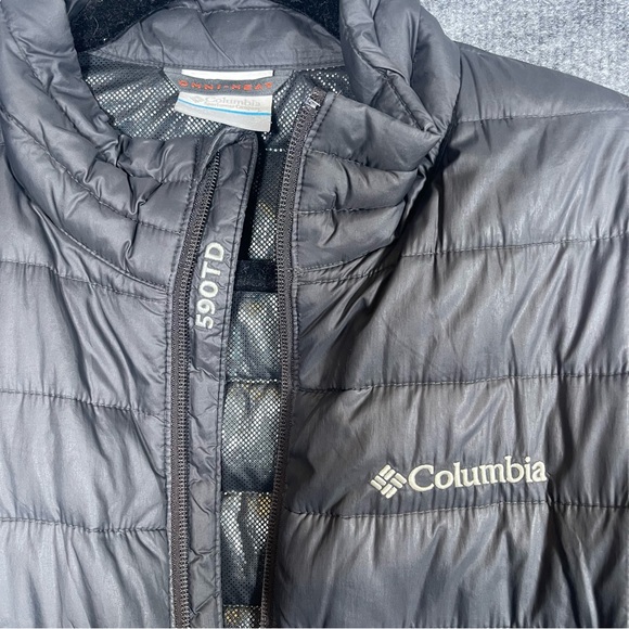Columbia Men Small Black Omni Heat TurboDown 590TD Lightweight Puffer Zip Jacket - Picture 4 of 16